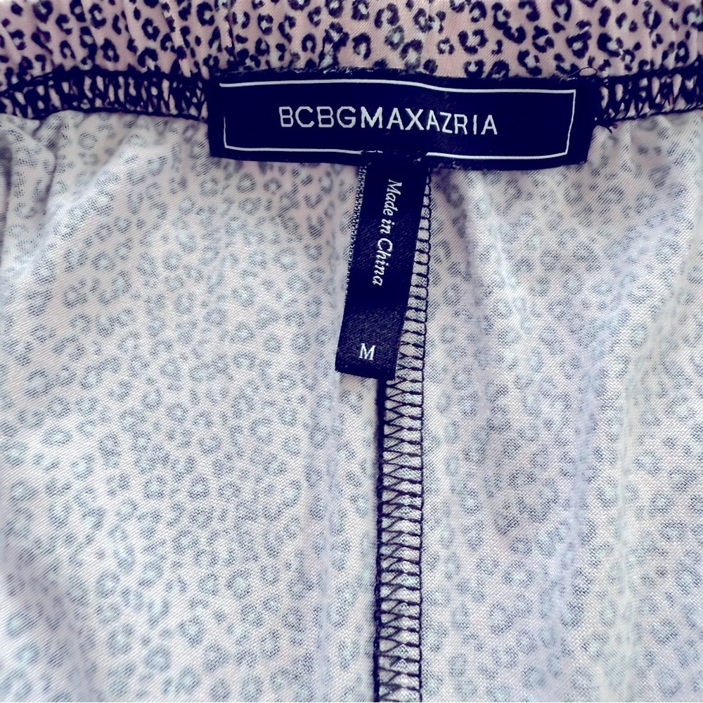 BCBGMaxAzria Pink Black Leopard Elastic Waistband Pajama Lounge Short Medium EUC - Picture 3 of 8